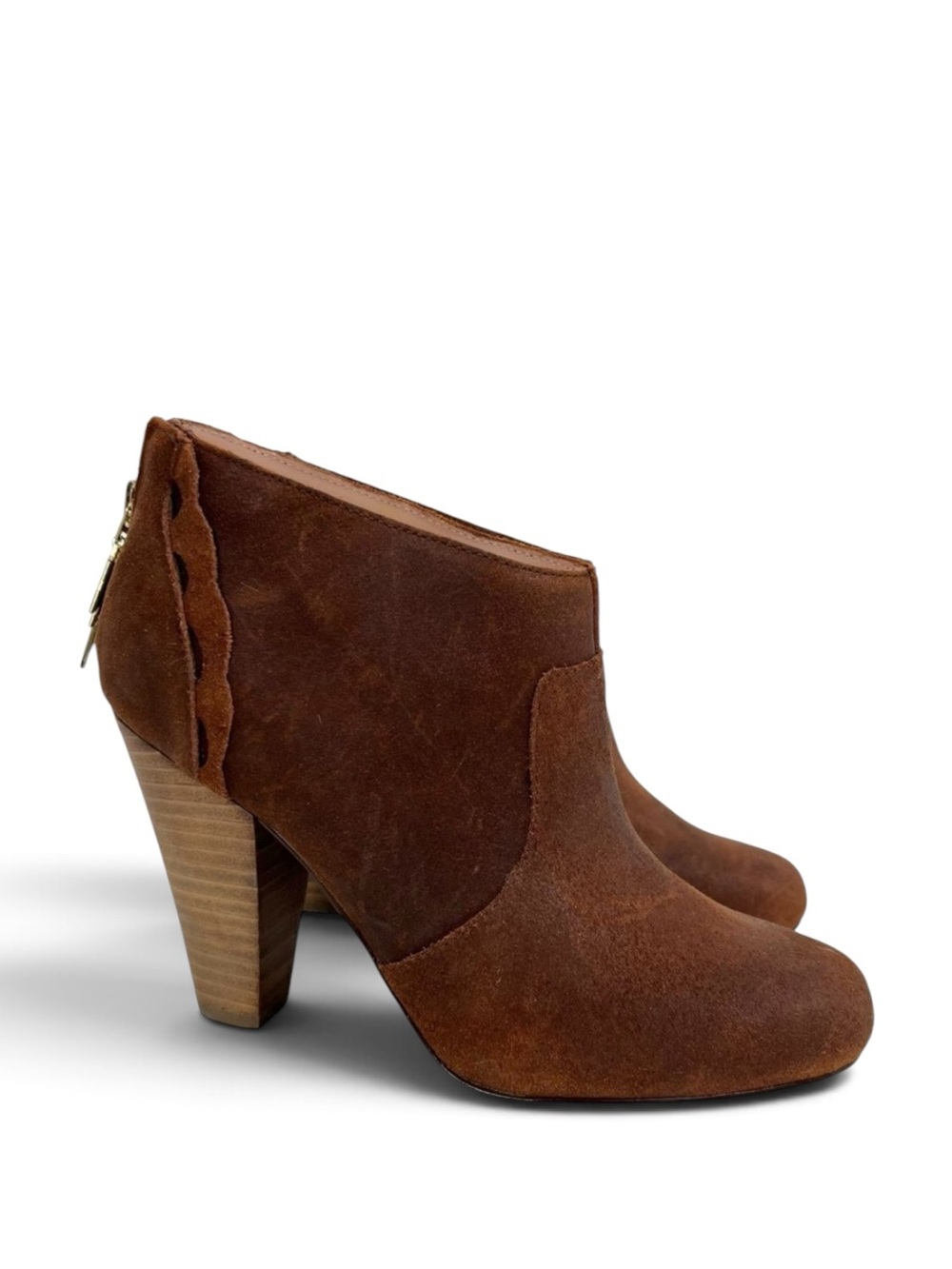 Betsey Johnson Jensen Leather Chestnut Brown Bootie Boots